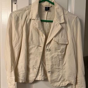 GAP size 8 off-white linen cropped blazer